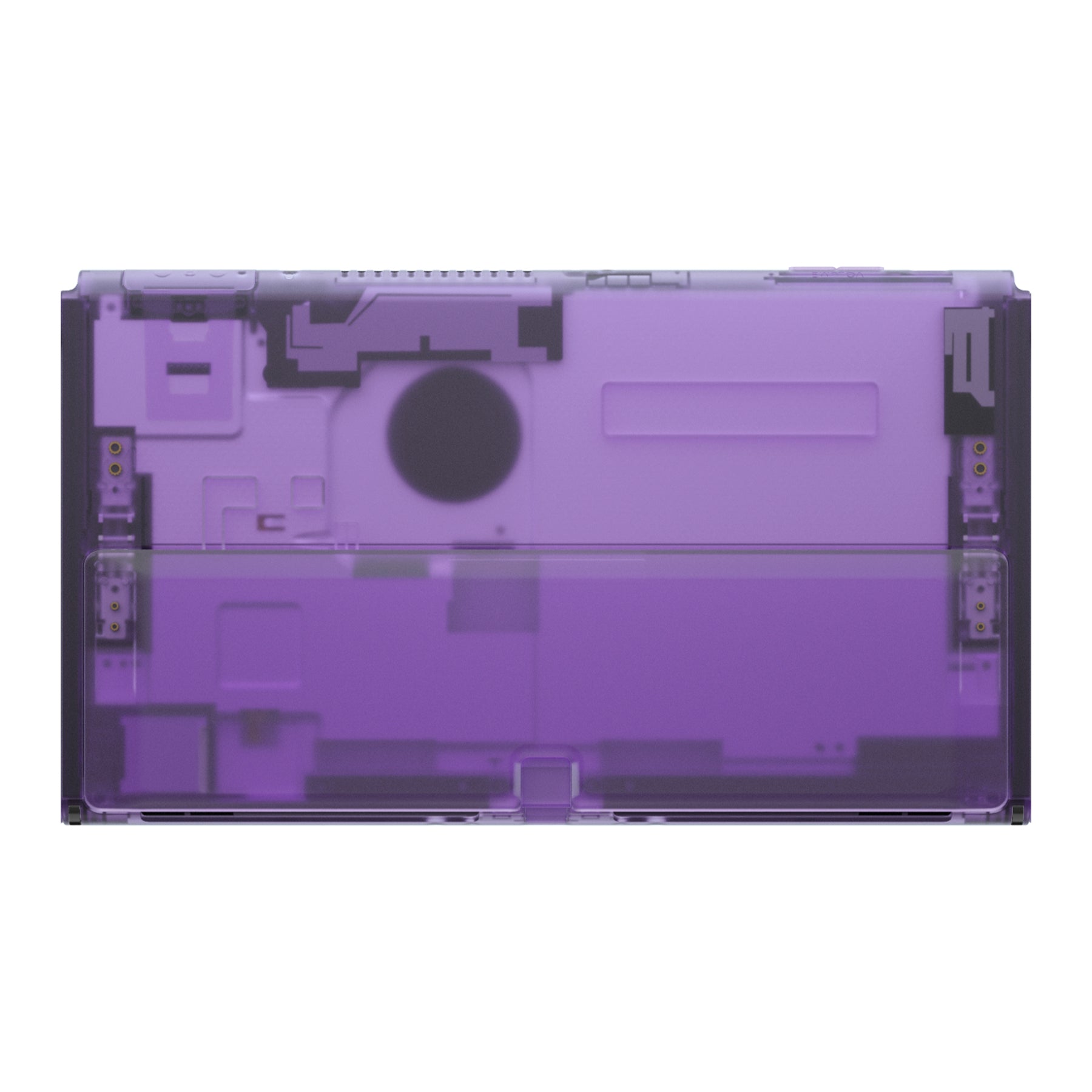 eXtremeRate Retail Clear Atomic Purple Console Back Plate DIY Replacement Housing Shell Case with Kickstand for Nintendo Switch OLED – Console and Joycon NOT Included - ZNSOM5002