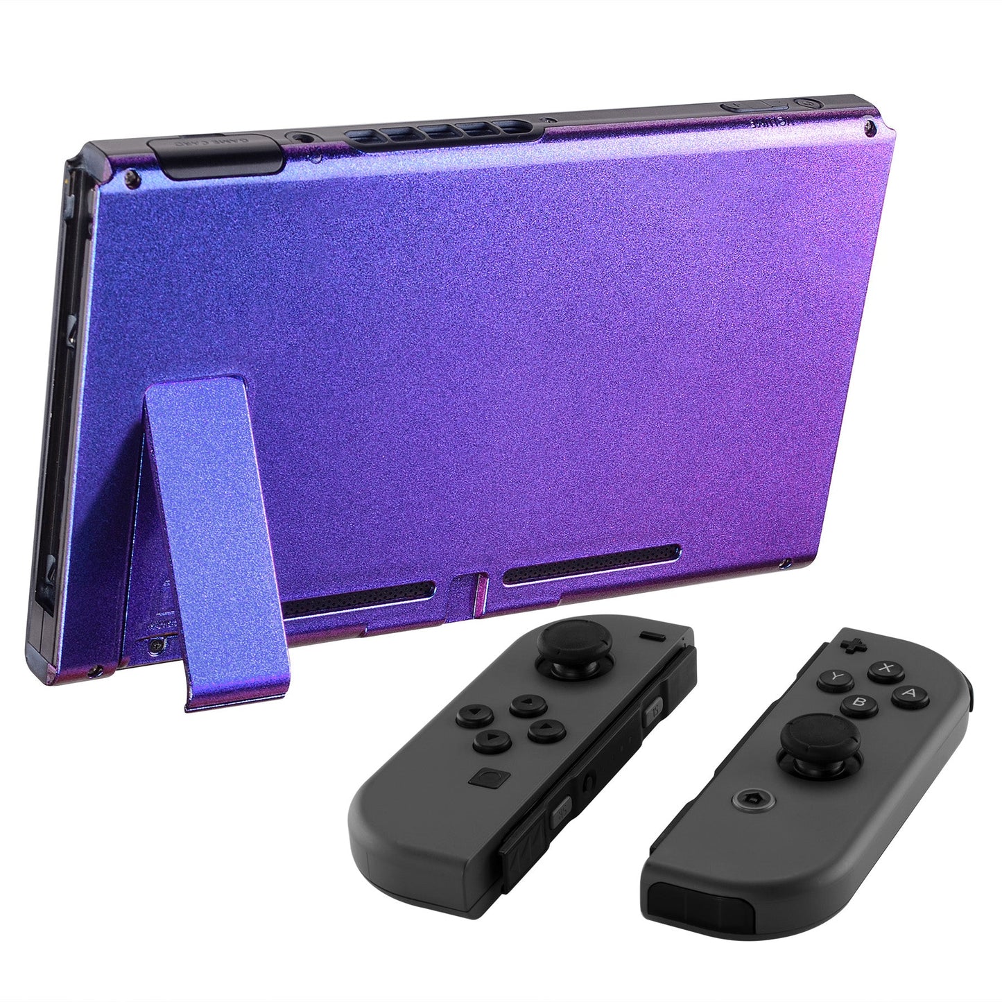 eXtremeRate Retail Chameleon Chamillionaire Glossy Console Back Plate DIY Replacement Housing Shell Case for Nintendo Switch Console with Kickstand - JoyCon Shell NOT Included - ZP301