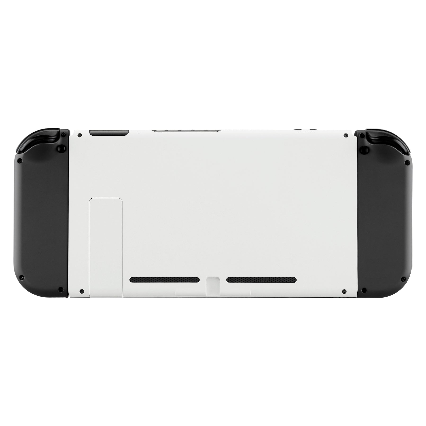 eXtremeRate Retail Soft Touch Grip White Console Back Plate DIY Replacement Housing Shell Case for Nintendo Switch Console with Kickstand - JoyCon Shell NOT Included - ZP303