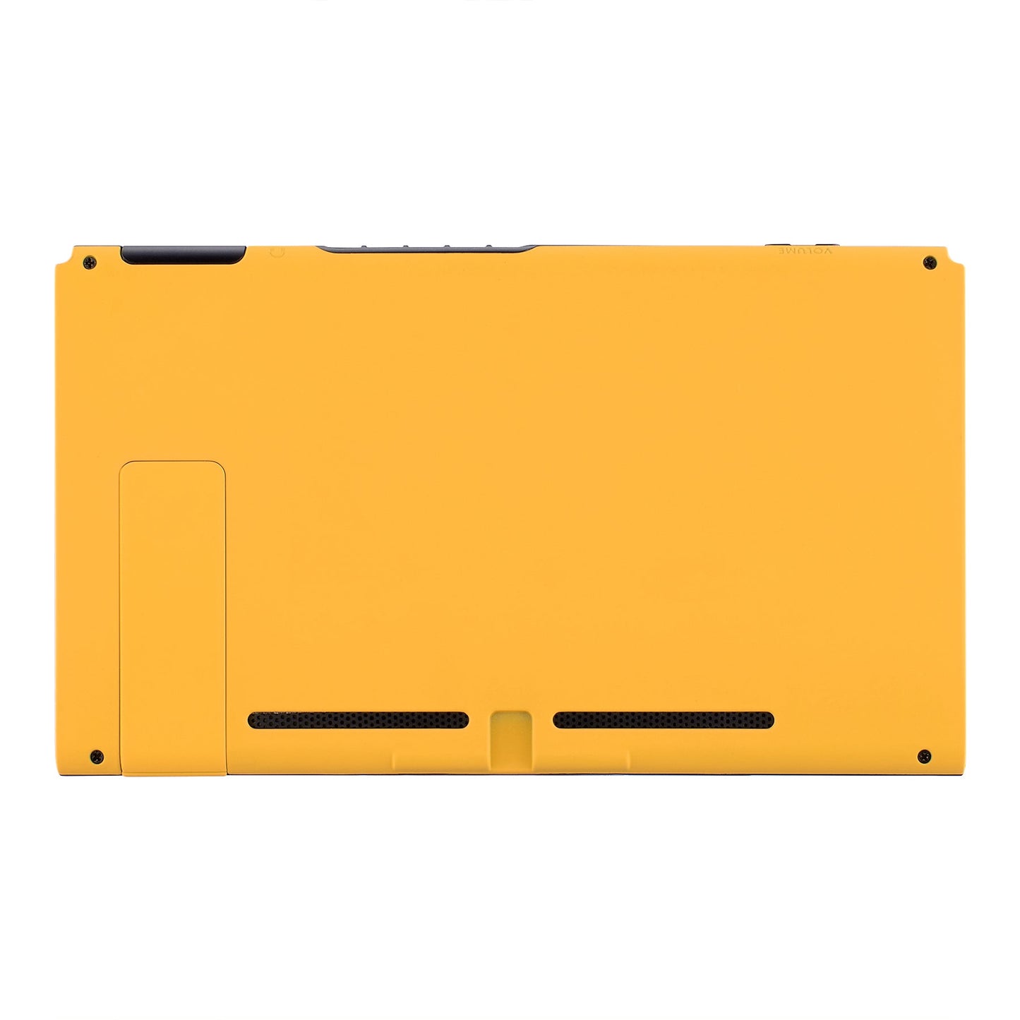 eXtremeRate Retail Soft Touch Grip Caution Yellow Console Back Plate DIY Replacement Housing Shell Case for Nintendo Switch Console with Kickstand - JoyCon Shell NOT Included - ZP305