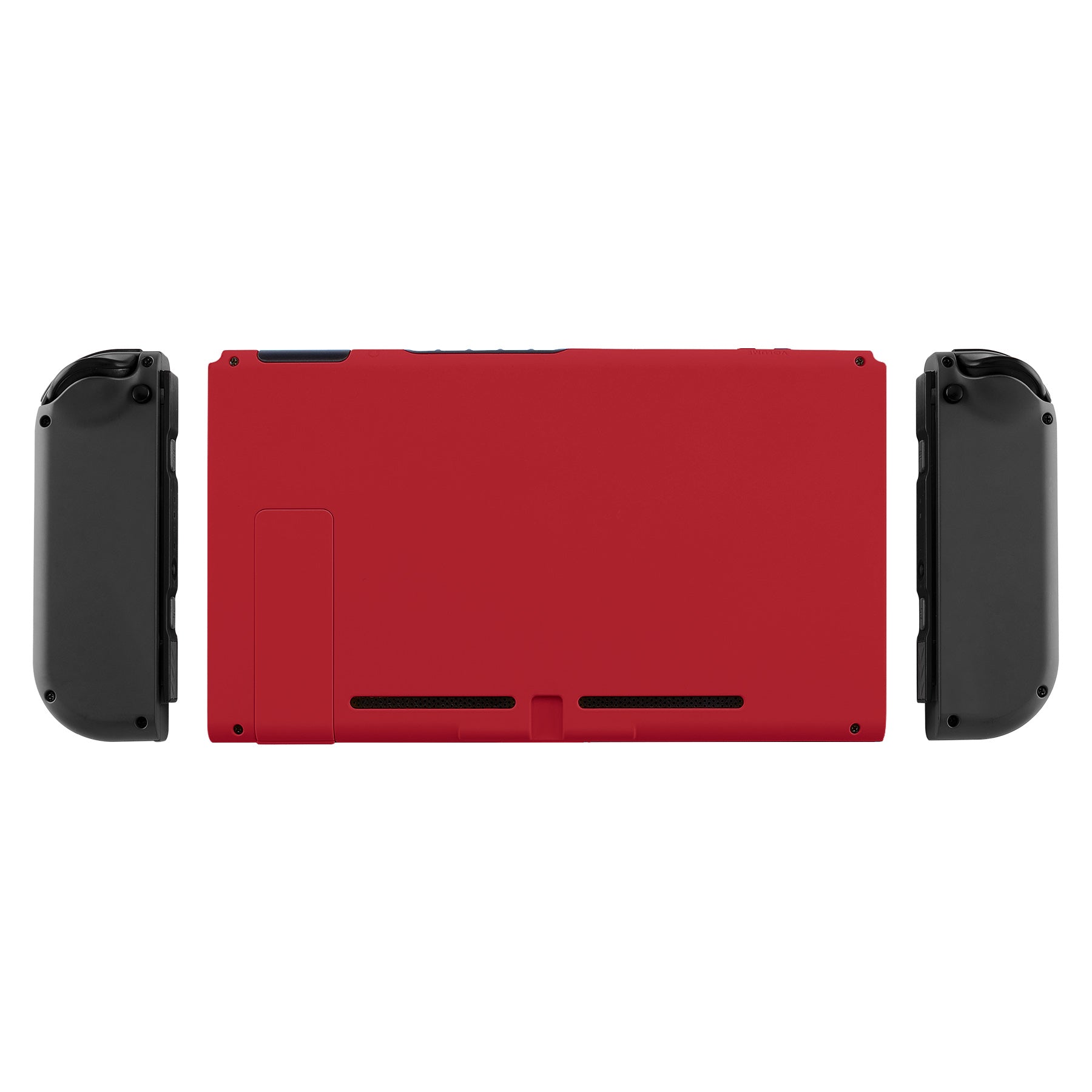 eXtremeRate Retail Soft Touch Grip Passion Red Console Back Plate DIY Replacement Housing Shell Case for NS Switch Console with Kickstand - JoyCon Shell NOT Included - ZP312