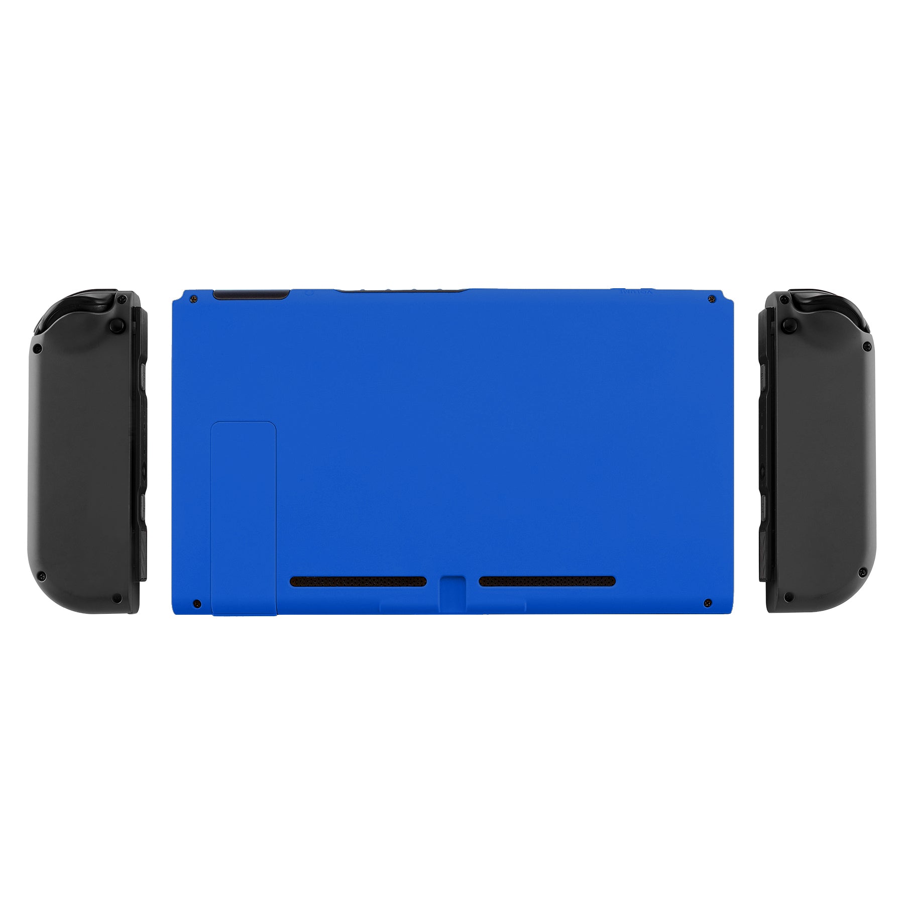 eXtremeRate Retail Soft Touch Grip Blue Console Back Plate DIY Replacement Housing Shell Case for NS Switch Console with Kickstand - JoyCon Shell NOT Included - ZP313