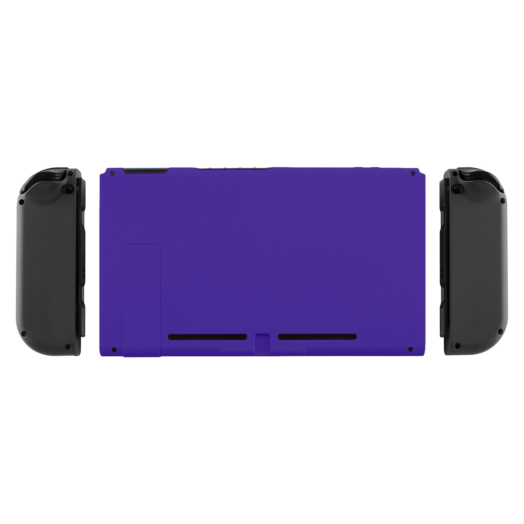 eXtremeRate Retail Soft Touch Grip Purple Console Back Plate DIY Replacement Housing Shell Case for NS Switch Console with Kickstand - JoyCon Shell NOT Included - ZP315