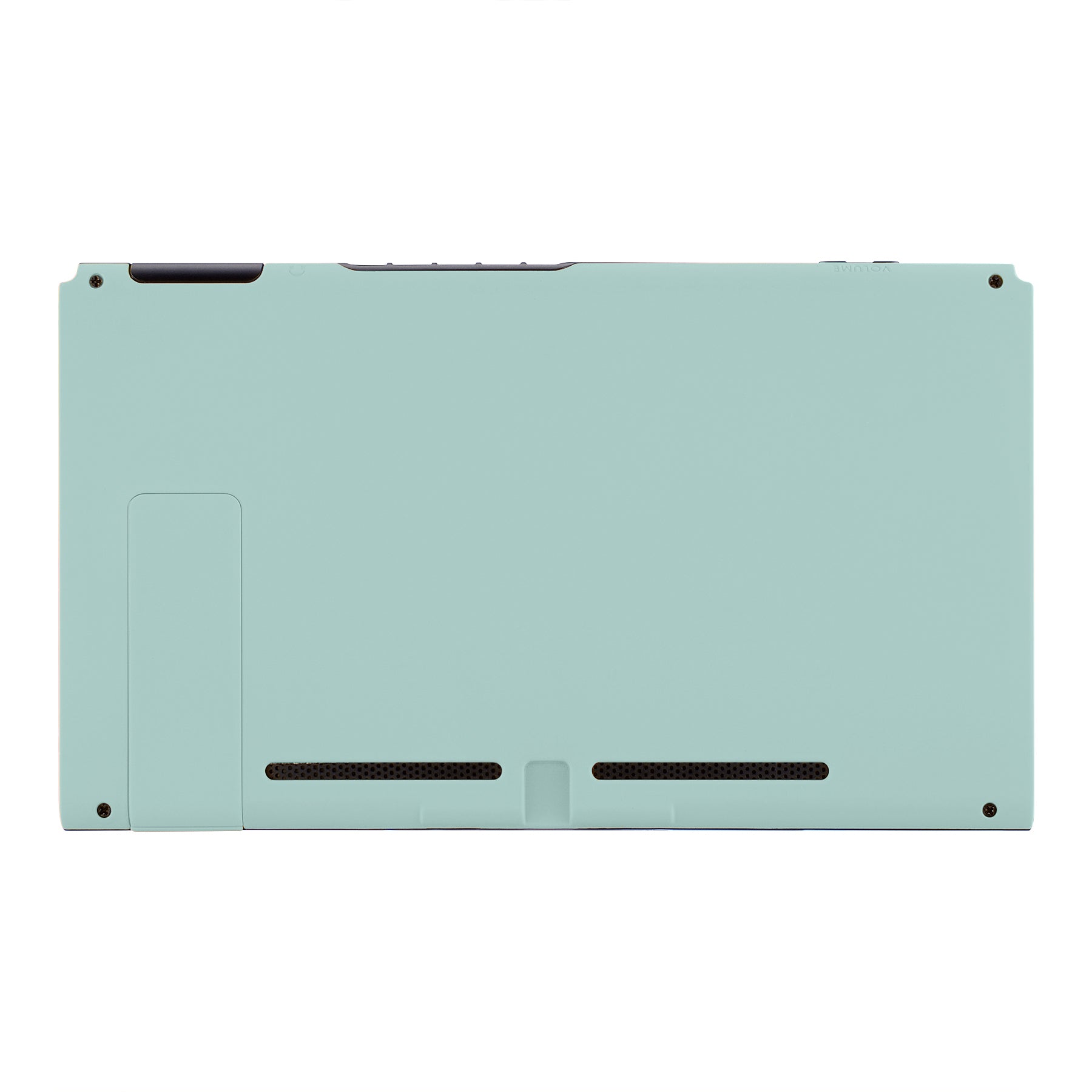eXtremeRate Retail Soft Touch Grip Light Cyan Console Back Plate DIY Replacement Housing Shell Case for NS Switch Console with Kickstand - JoyCon Shell NOT Included - ZP316