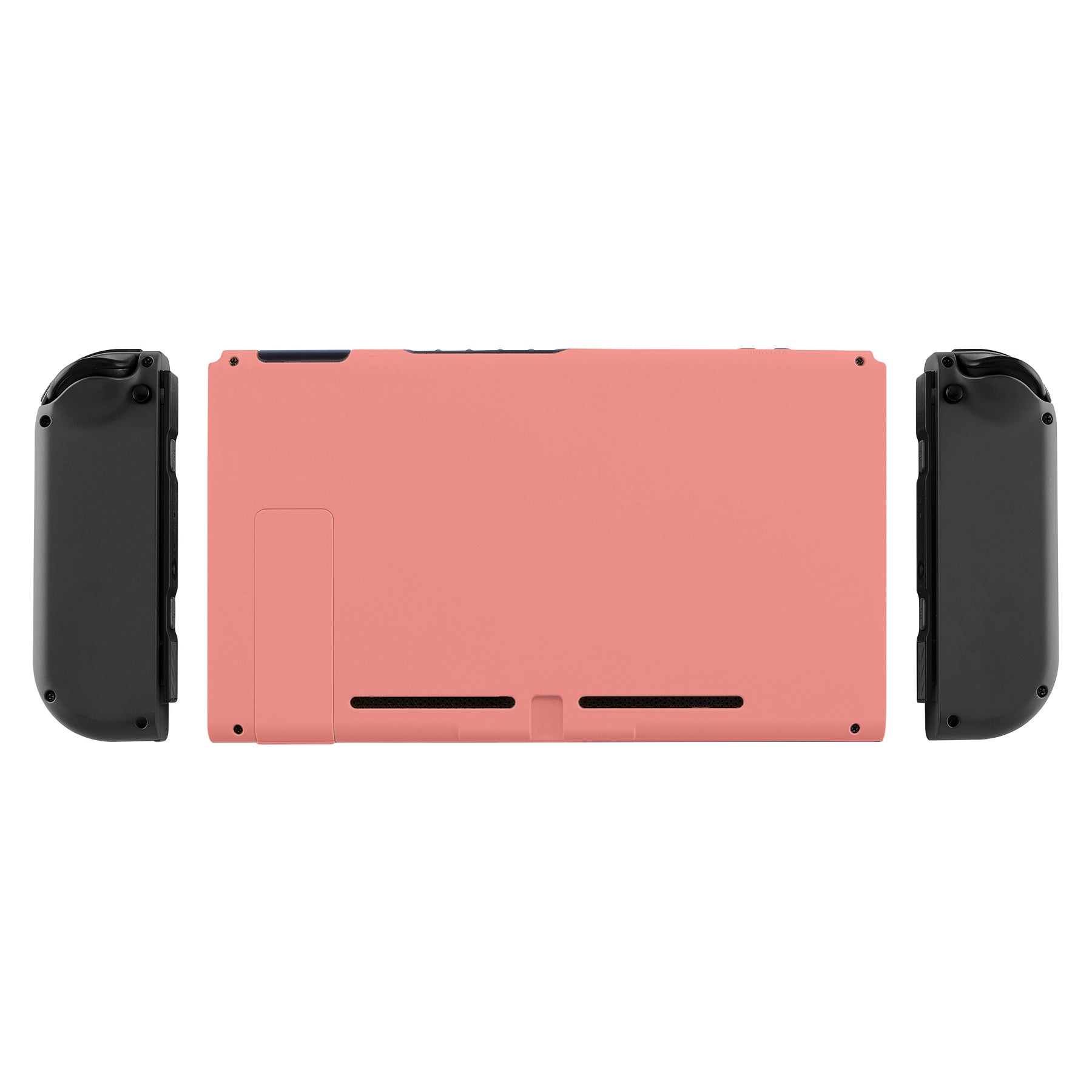 eXtremeRate Retail Soft Touch Grip Coral Console Back Plate DIY Replacement Housing Shell Case for NS Switch Console with Kickstand - JoyCon Shell NOT Included - ZP317