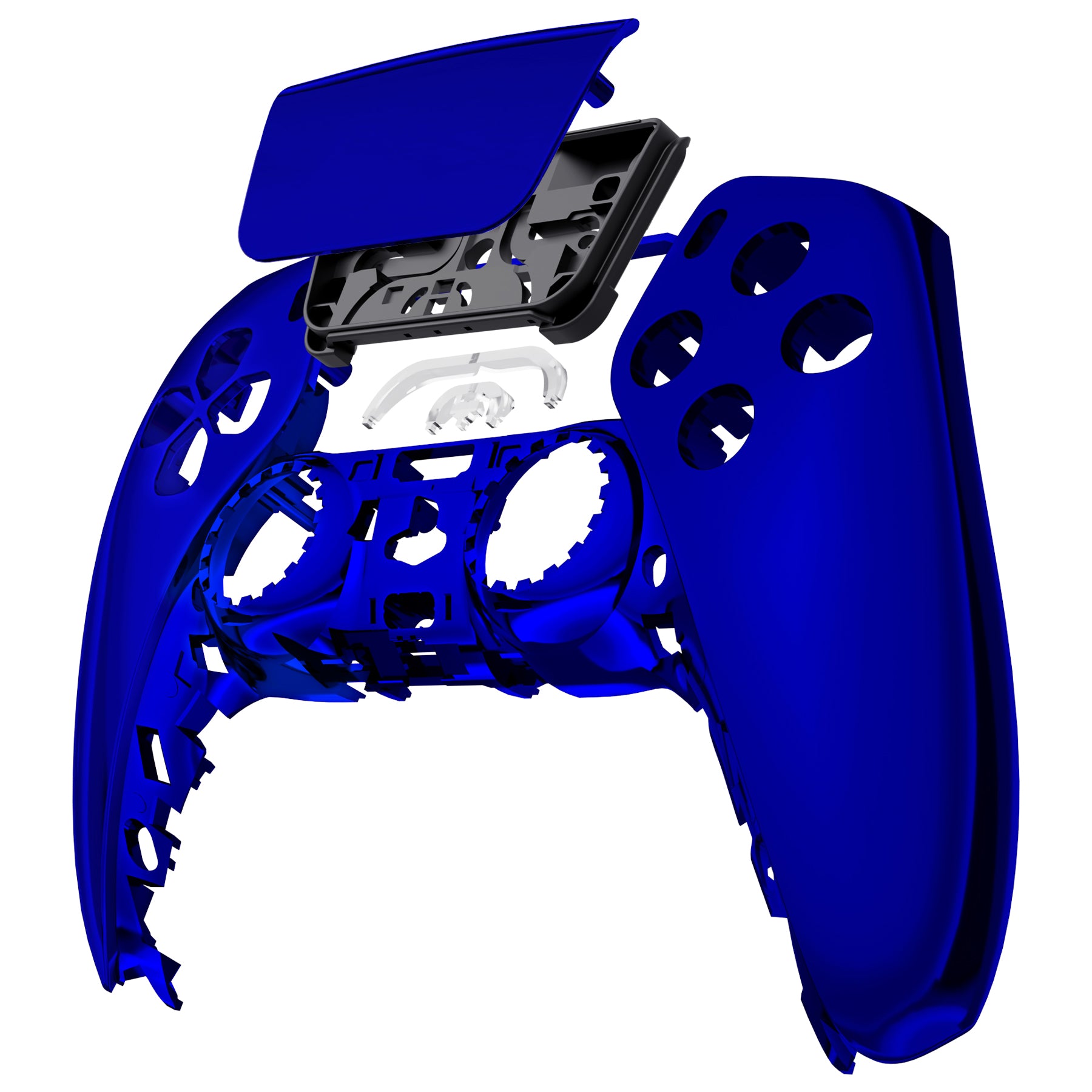 eXtremeRate Retail Chrome Blue Touchpad Front Housing Shell Compatible with ps5 Controller BDM-010 BDM-020 BDM-030, DIY Replacement Shell Custom Touch Pad Cover Compatible with ps5 Controller - ZPFD4004G3