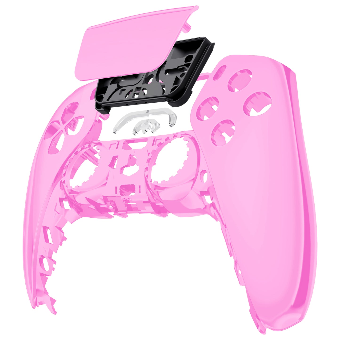 eXtremeRate Retail Chrome Pink Touchpad Front Housing Shell Compatible with ps5 Controller BDM-010 BDM-020 BDM-030, DIY Replacement Shell Custom Touch Pad Cover Compatible with ps5 Controller - ZPFD4007G3