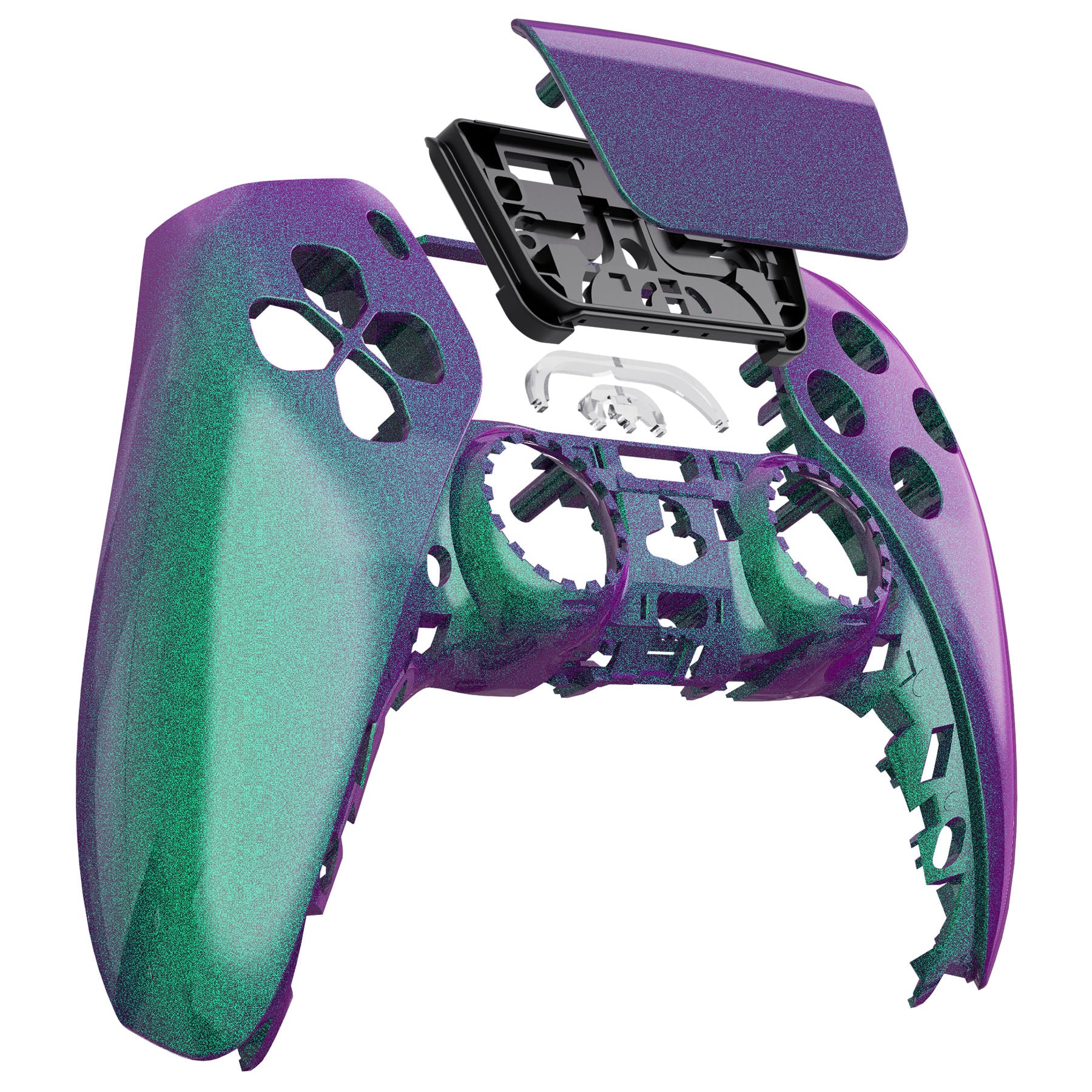 eXtremeRate Retail Chameleon Green Purple Touchpad Front Housing Shell Compatible with ps5 Controller BDM-010 BDM-020 BDM-030, DIY Replacement Shell Custom Touch Pad Cover Compatible with ps5 Controller - ZPFP3002G3