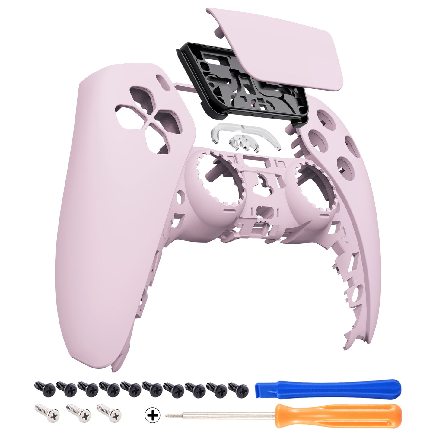 eXtremeRate Retail Cherry Blossoms Pink Touchpad Front Housing Shell Compatible with ps5 Controller BDM-010 BDM-020 BDM-030, DIY Replacement Shell Custom Touch Pad Cover Compatible with ps5 Controller - ZPFP3012G3