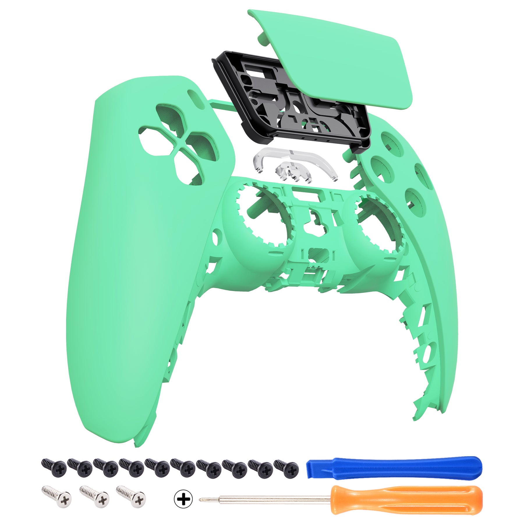 eXtremeRate Retail Mint Green Touchpad Front Housing Shell Compatible with ps5 Controller BDM-010 BDM-020 BDM-030, DIY Replacement Shell Custom Touch Pad Cover Compatible with ps5 Controller - ZPFP3013G3