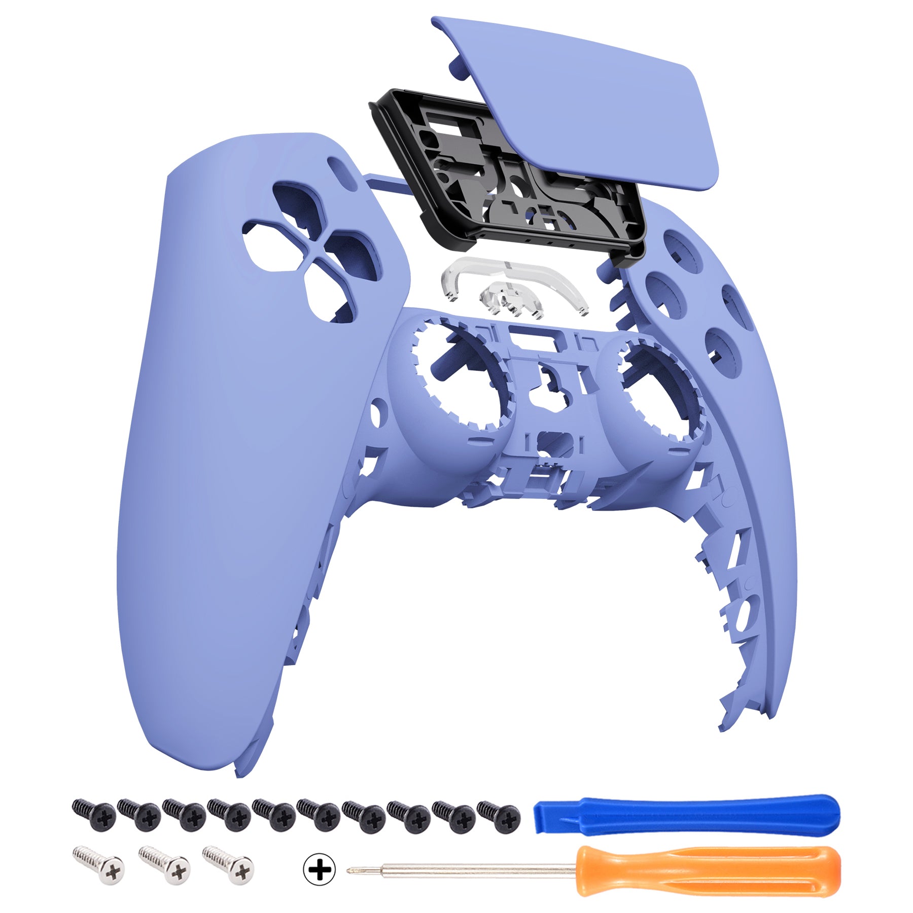 eXtremeRate Retail Light Violet Touchpad Front Housing Shell Compatible with ps5 Controller BDM-010 BDM-020 BDM-030, DIY Replacement Shell Custom Touch Pad Cover Compatible with ps5 Controller - ZPFP3015G3