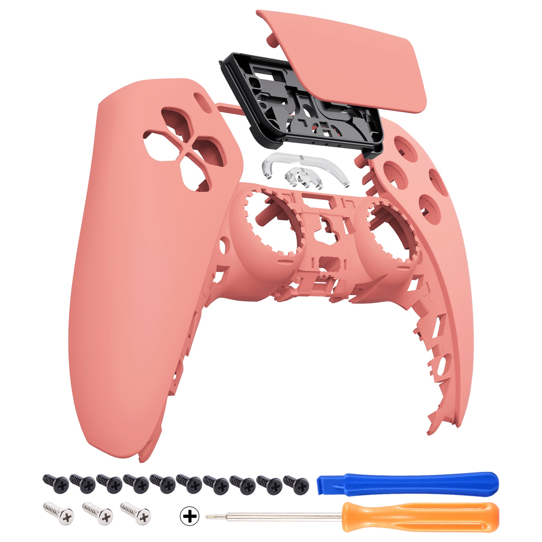 eXtremeRate Retail Coral Touchpad Front Housing Shell Compatible with ps5 Controller BDM-010 BDM-020 BDM-030, DIY Replacement Shell Custom Touch Pad Cover Compatible with ps5 Controller - ZPFP3020G3