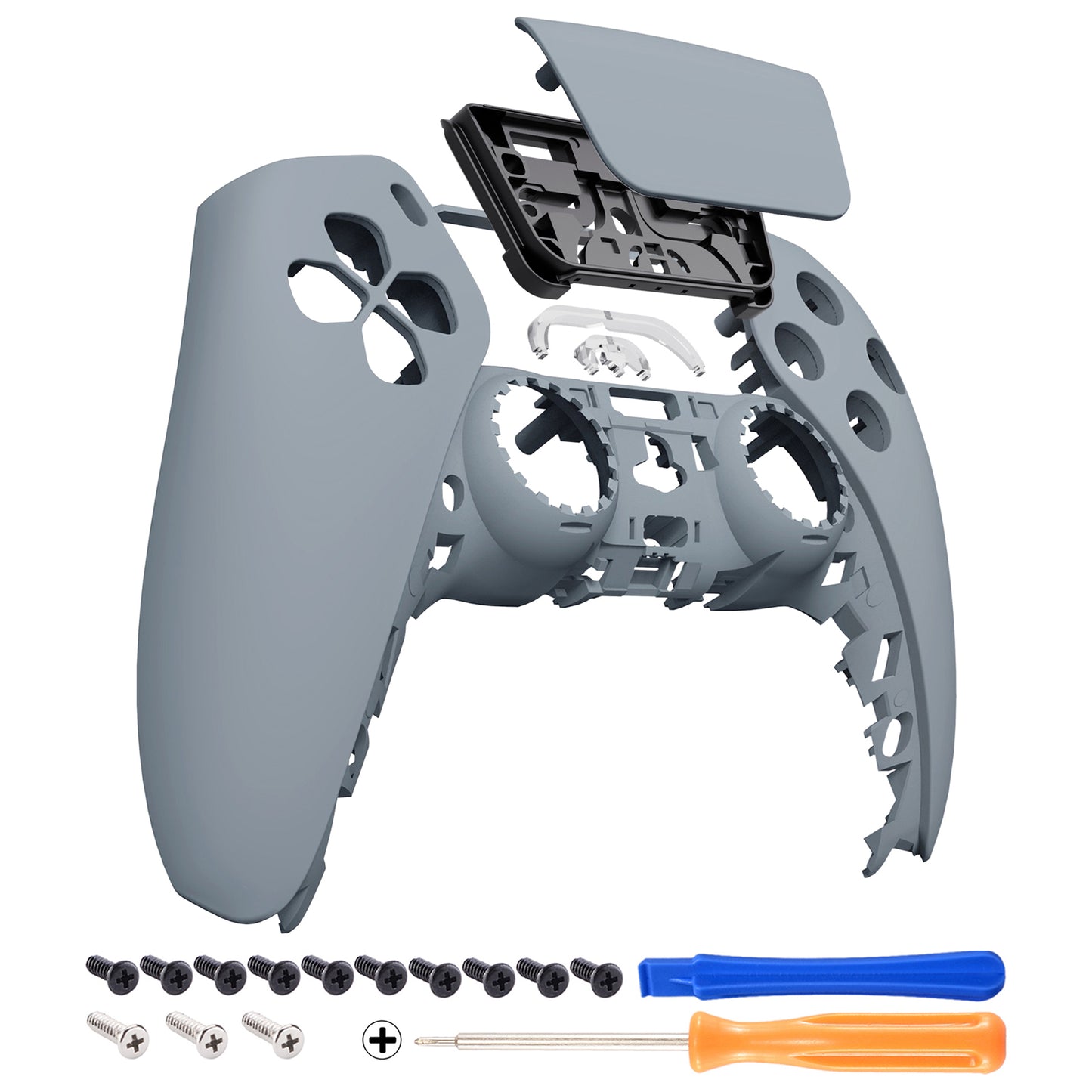 eXtremeRate Retail New Hope Gray Touchpad Front Housing Shell Compatible with ps5 Controller BDM-010 BDM-020 BDM-030, DIY Replacement Shell Custom Touch Pad Cover Compatible with ps5 Controller - ZPFP3037G3