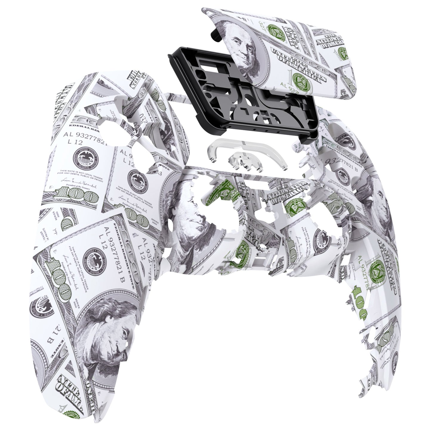 eXtremeRate Retail The $100 Cash Money Pattern Touchpad Front Housing Shell Compatible with ps5 Controller BDM-010 BDM-020 BDM-030, DIY Replacement Shell Custom Touch Pad Cover Compatible with ps5 Controller - ZPFS2003G3