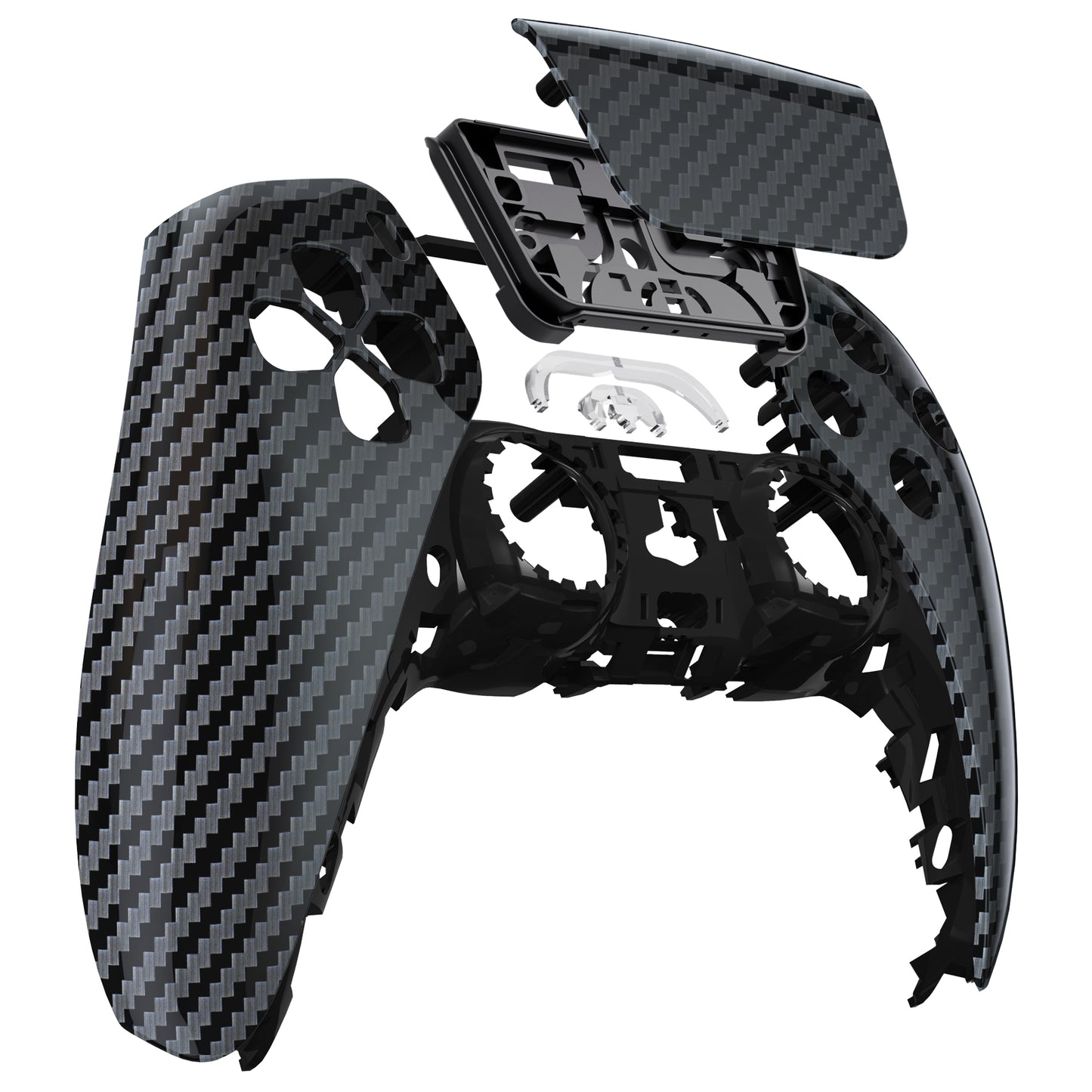 eXtremeRate Retail Graphite Carbon Fiber Pattern Touchpad Front Housing Shell Compatible with ps5 Controller BDM-010 BDM-020 BDM-030, DIY Replacement Shell Custom Touch Pad Cover Compatible with ps5 Controller - ZPFS2005G3