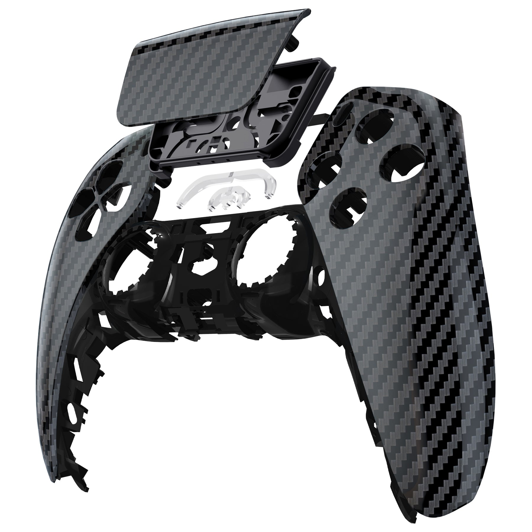 eXtremeRate Retail Graphite Carbon Fiber Pattern Touchpad Front Housing Shell Compatible with ps5 Controller BDM-010 BDM-020 BDM-030, DIY Replacement Shell Custom Touch Pad Cover Compatible with ps5 Controller - ZPFS2005G3