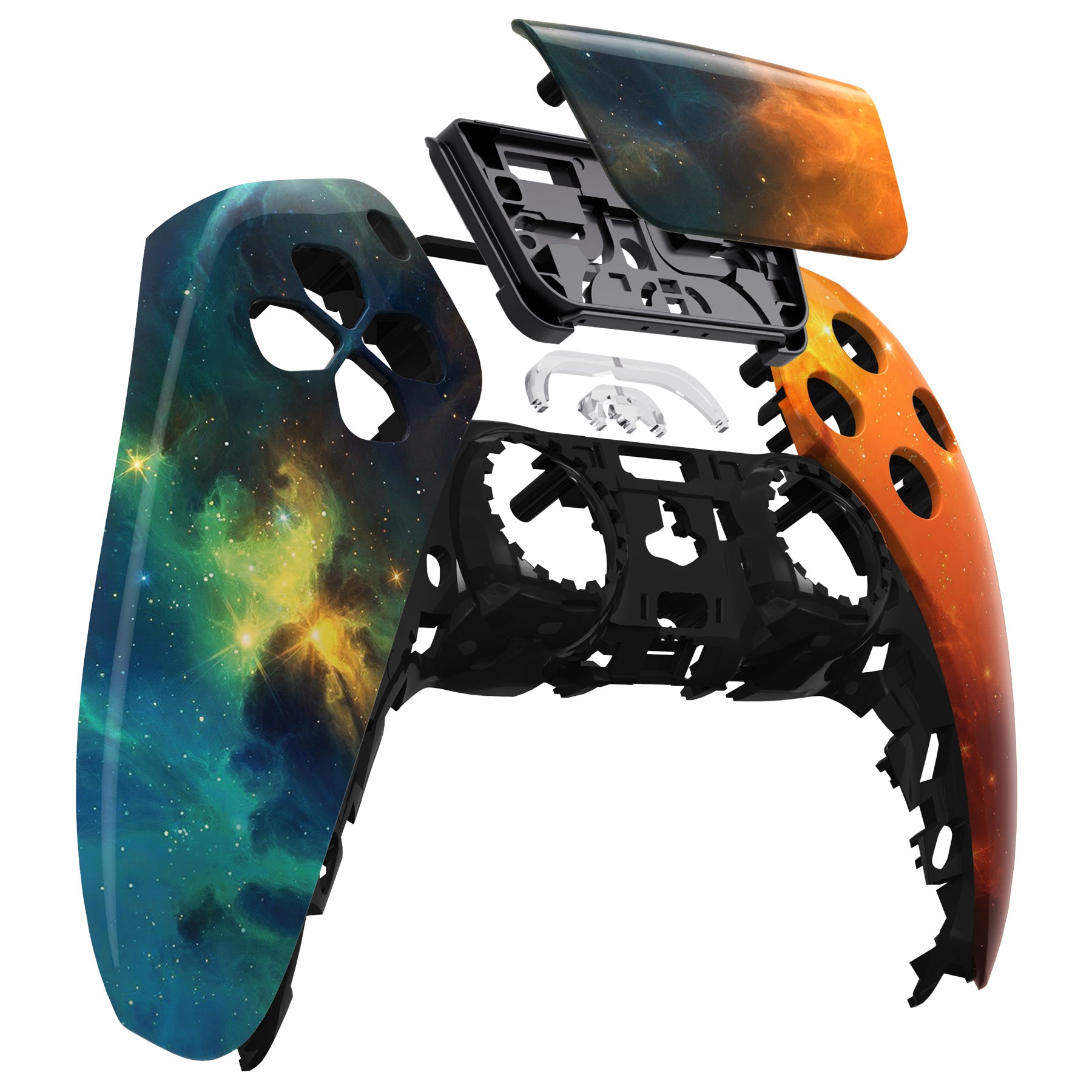 eXtremeRate Retail Orange Star Universe Touchpad Front Housing Shell Compatible with ps5 Controller BDM-010 BDM-020 BDM-030, DIY Replacement Shell Custom Touch Pad Cover Compatible with ps5 Controller - ZPFT1002G3