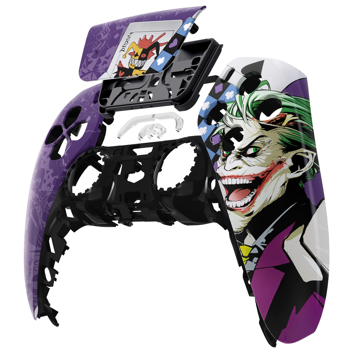 eXtremeRate Retail Clown Cards Touchpad Front Housing Shell Compatible with ps5 Controller BDM-010 BDM-020 BDM-030, DIY Replacement Shell Custom Touch Pad Cover Compatible with ps5 Controller - ZPFT1012G3