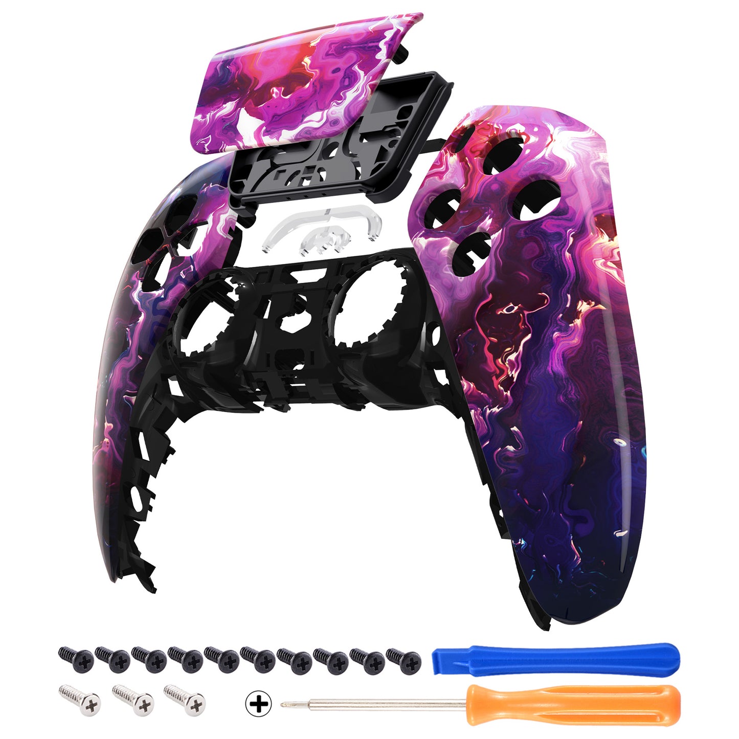 eXtremeRate Retail Surreal Lava Touchpad Front Housing Shell Compatible with ps5 Controller BDM-010 BDM-020 BDM-030, DIY Replacement Shell Custom Touch Pad Cover Compatible with ps5 Controller - ZPFT1026G3
