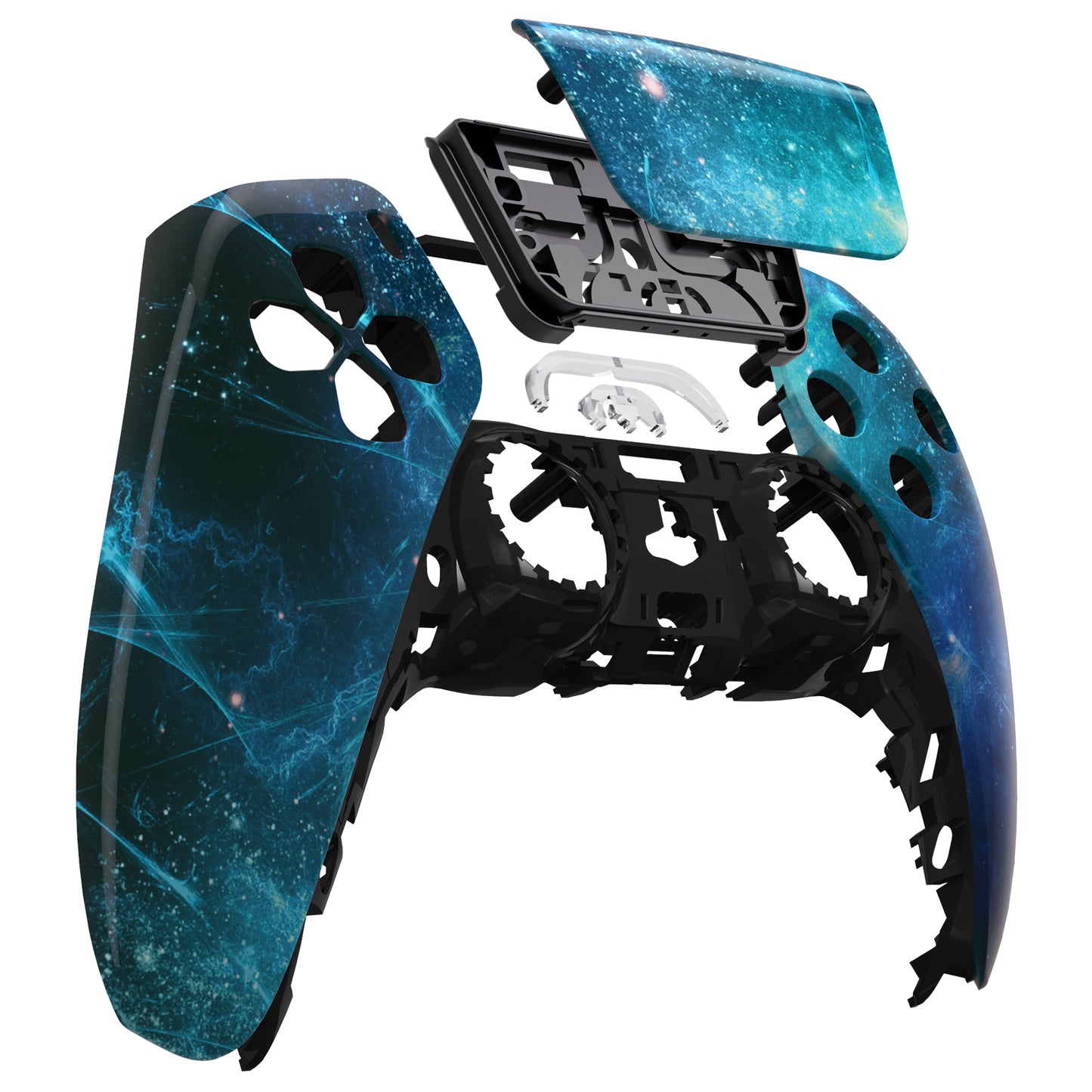 eXtremeRate Retail Blue Nebula Touchpad Front Housing Shell Compatible with ps5 Controller BDM-010 BDM-020 BDM-030, DIY Replacement Shell Custom Touch Pad Cover Compatible with ps5 Controller - ZPFT1043G3