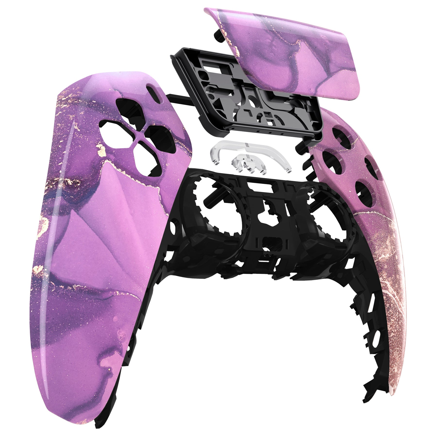 eXtremeRate Retail Cosmic Purple Gold Marble Touchpad Front Housing Shell Compatible with ps5 Controller BDM-010 BDM-020 BDM-030, DIY Replacement Shell Custom Touch Pad Cover Compatible with ps5 Controller - ZPFT1044G3