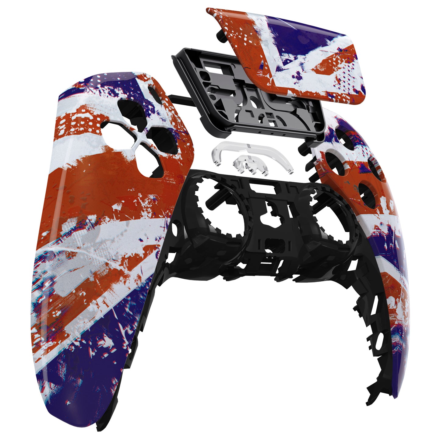 eXtremeRate Retail Impression UK Flag Touchpad Front Housing Shell Compatible with ps5 Controller BDM-010 BDM-020 BDM-030, DIY Replacement Shell Custom Touch Pad Cover Compatible with ps5 Controller - ZPFT1054G3