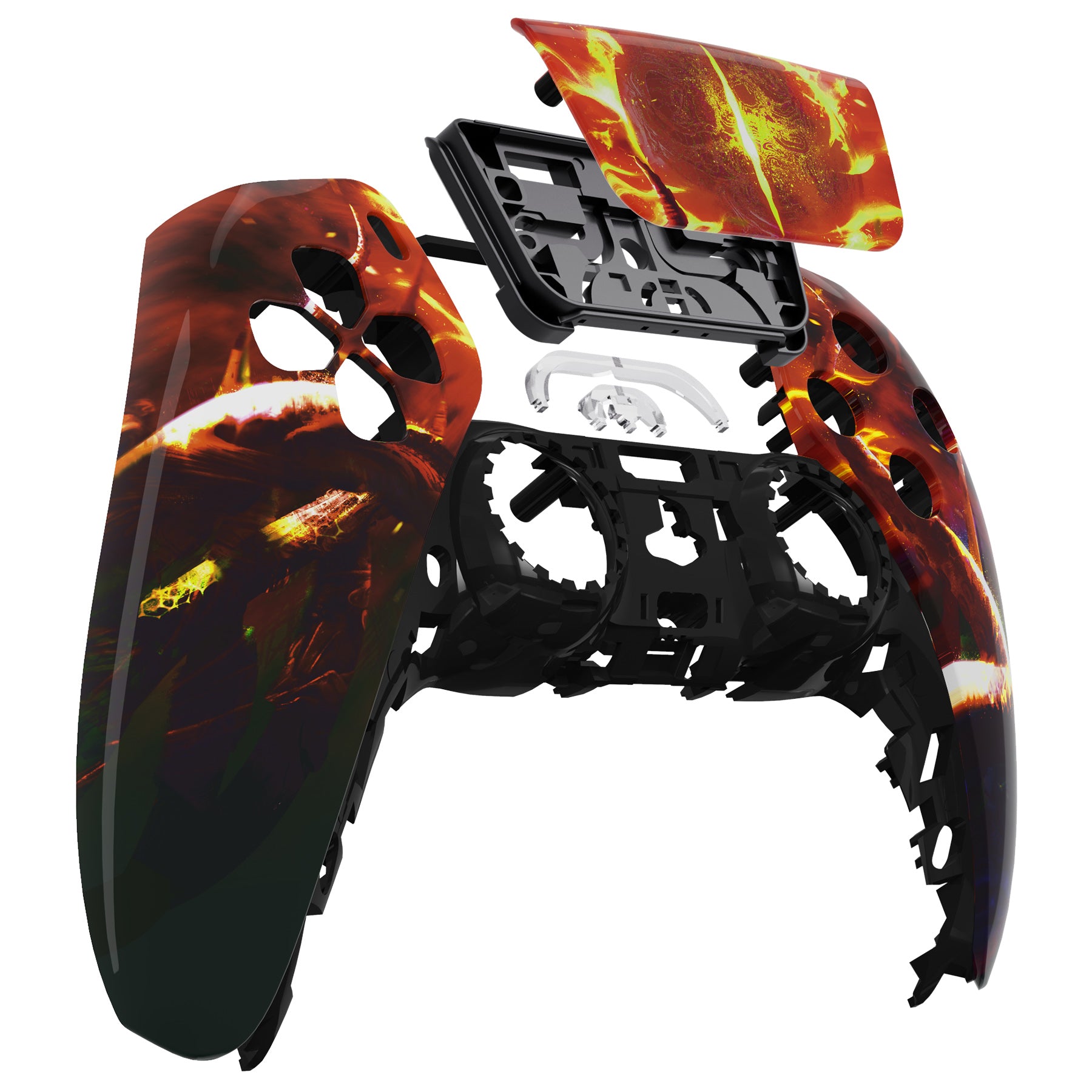 eXtremeRate Retail The Great Flaming Overlord Touchpad Front Housing Shell Compatible with ps5 Controller BDM-010 BDM-020 BDM-030, DIY Replacement Shell Custom Touch Pad Cover Compatible with ps5 Controller - ZPFT1063G3