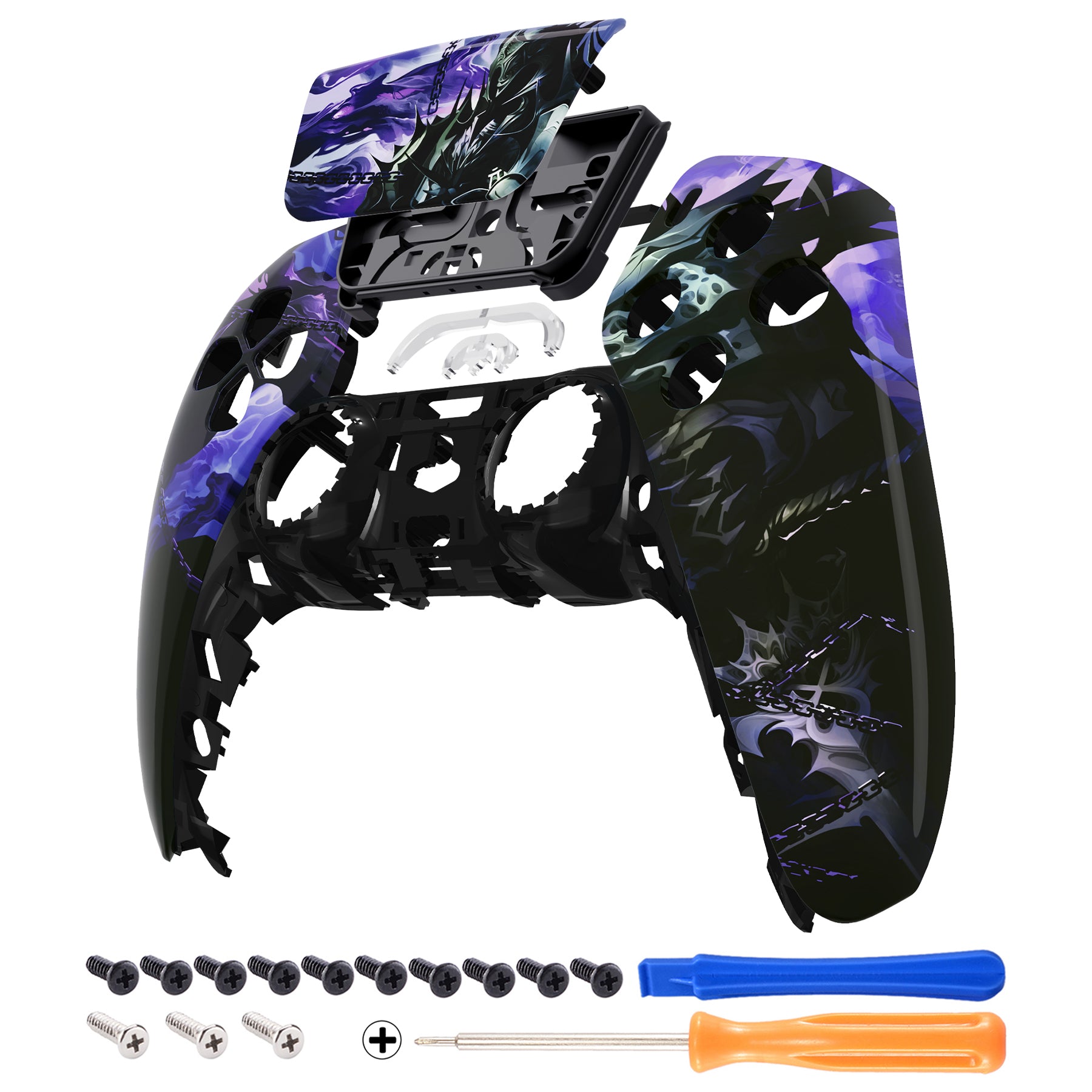 eXtremeRate Retail Chaos Knight Touchpad Front Housing Shell Compatible with ps5 Controller BDM-010 BDM-020 BDM-030, DIY Replacement Shell Custom Touch Pad Cover Compatible with ps5 Controller - ZPFT1064G3