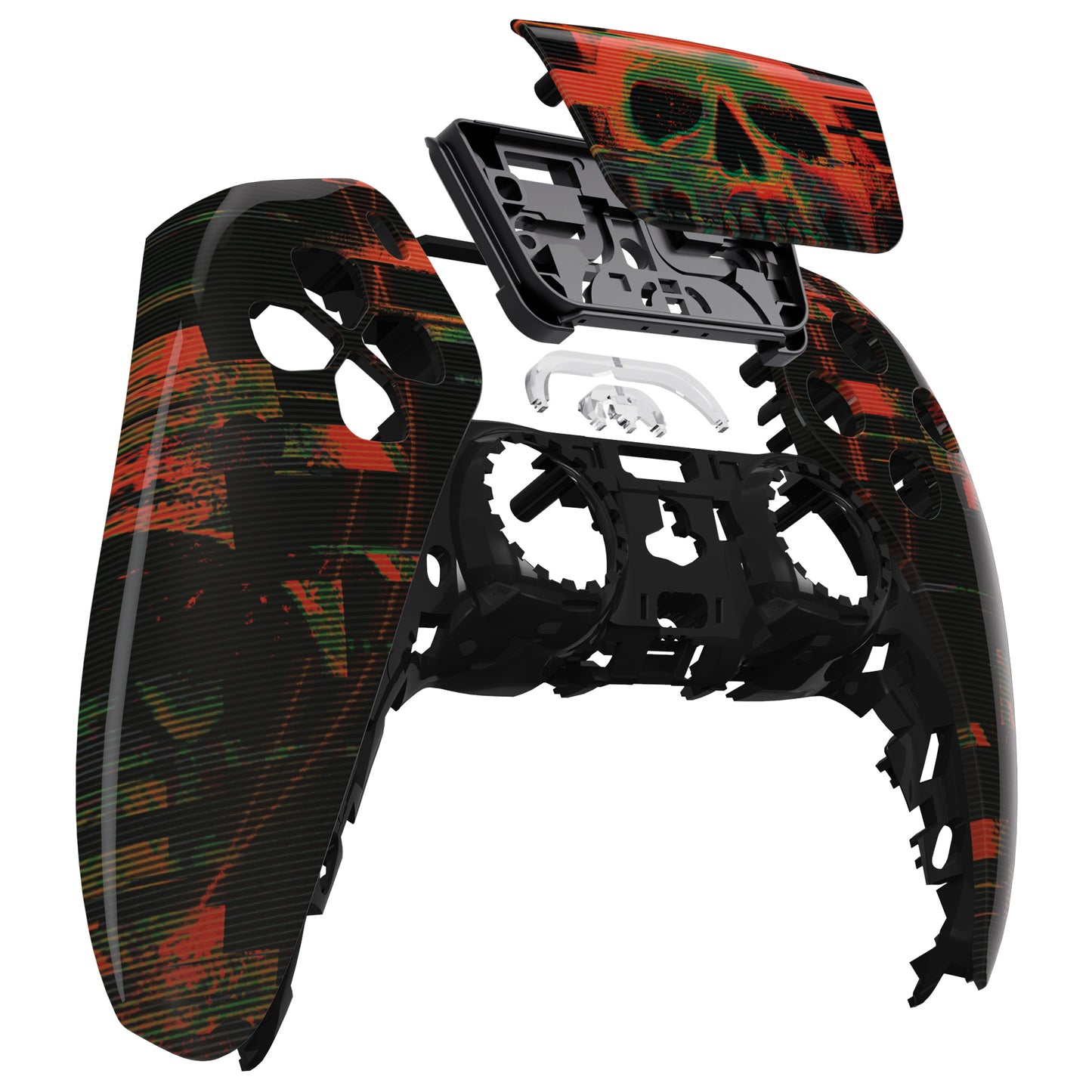 eXtremeRate Retail Blurred Screaming Skull Touchpad Front Housing Shell Compatible with ps5 Controller BDM-010 BDM-020 BDM-030, DIY Replacement Shell Custom Touch Pad Cover Compatible with ps5 Controller - ZPFT1065G3
