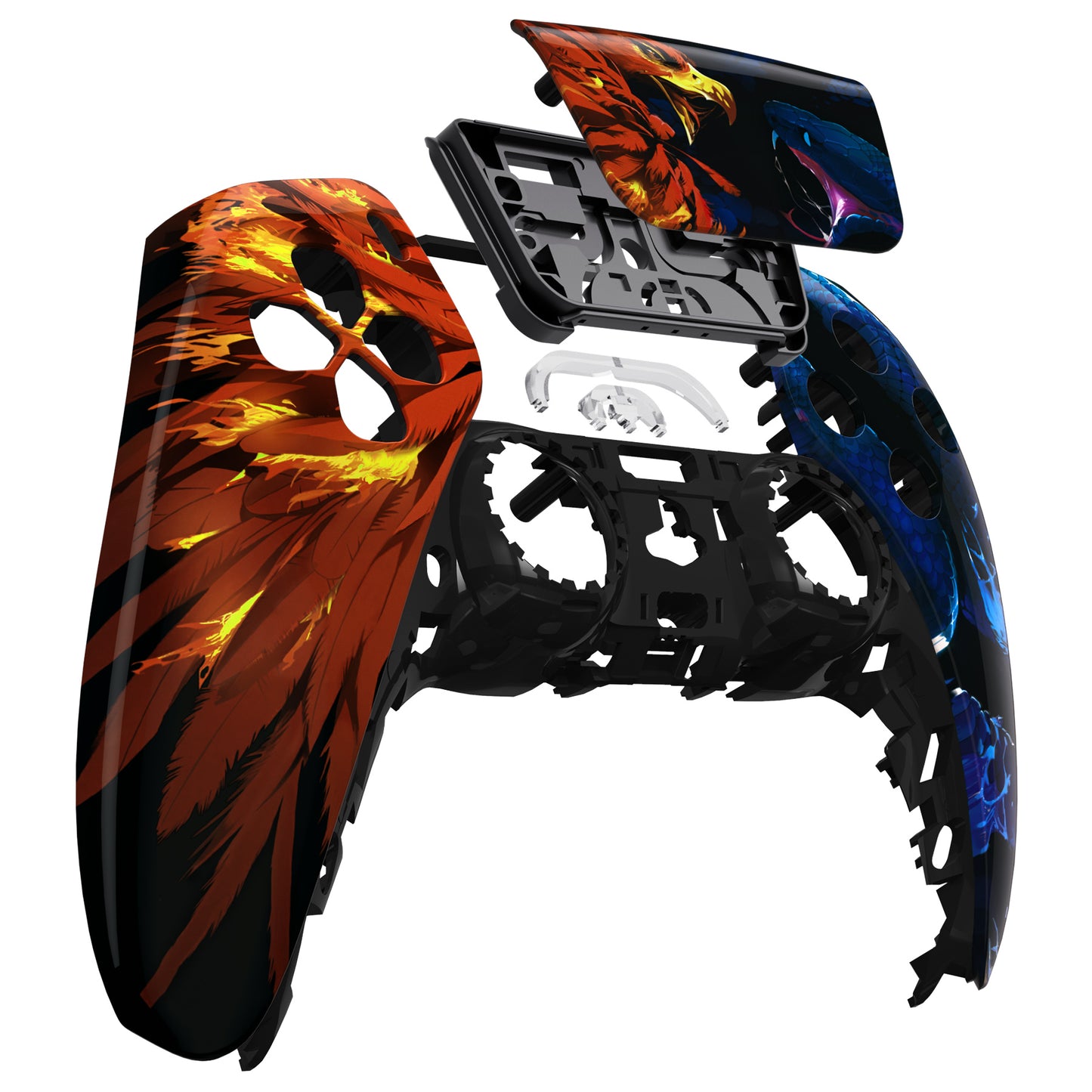 eXtremeRate Retail Fire Eagle vs Ice Snake Touchpad Front Housing Shell Compatible with ps5 Controller BDM-010 BDM-020 BDM-030, DIY Replacement Shell Custom Touch Pad Cover Compatible with ps5 Controller - ZPFT1066G3