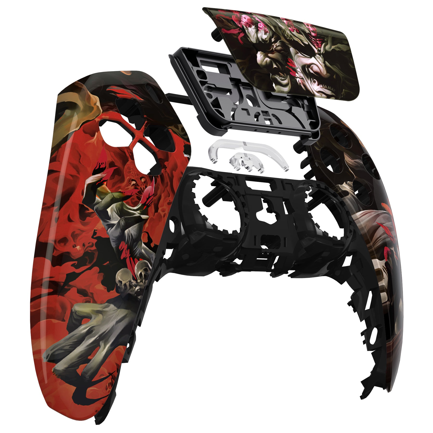 eXtremeRate Retail Rage of Asura Touchpad Front Housing Shell Compatible with ps5 Controller BDM-010 BDM-020 BDM-030, DIY Replacement Shell Custom Touch Pad Cover Compatible with ps5 Controller - ZPFT1073G3