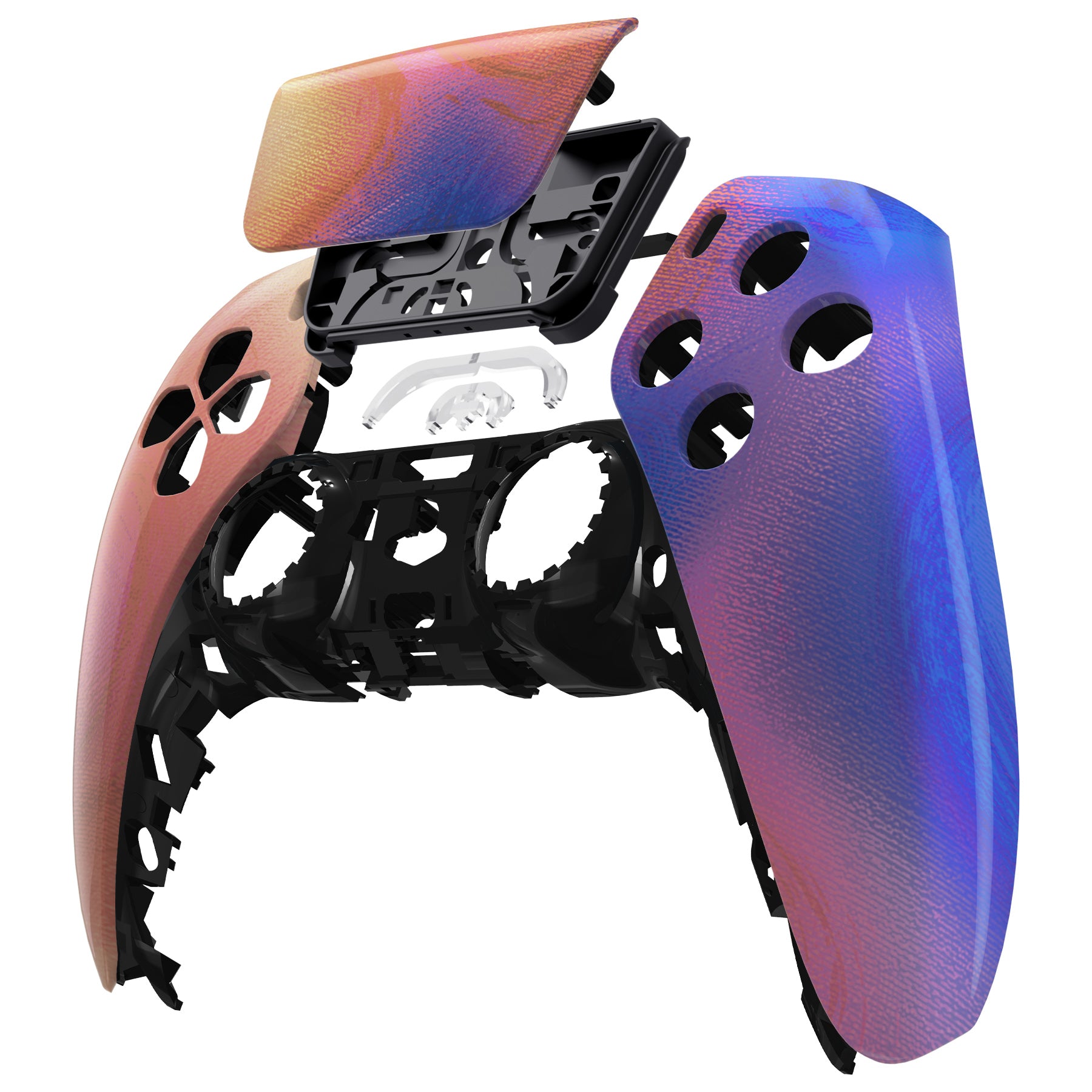 eXtremeRate Purple Red Swirl Touchpad Front Housing Shell Compatible ...