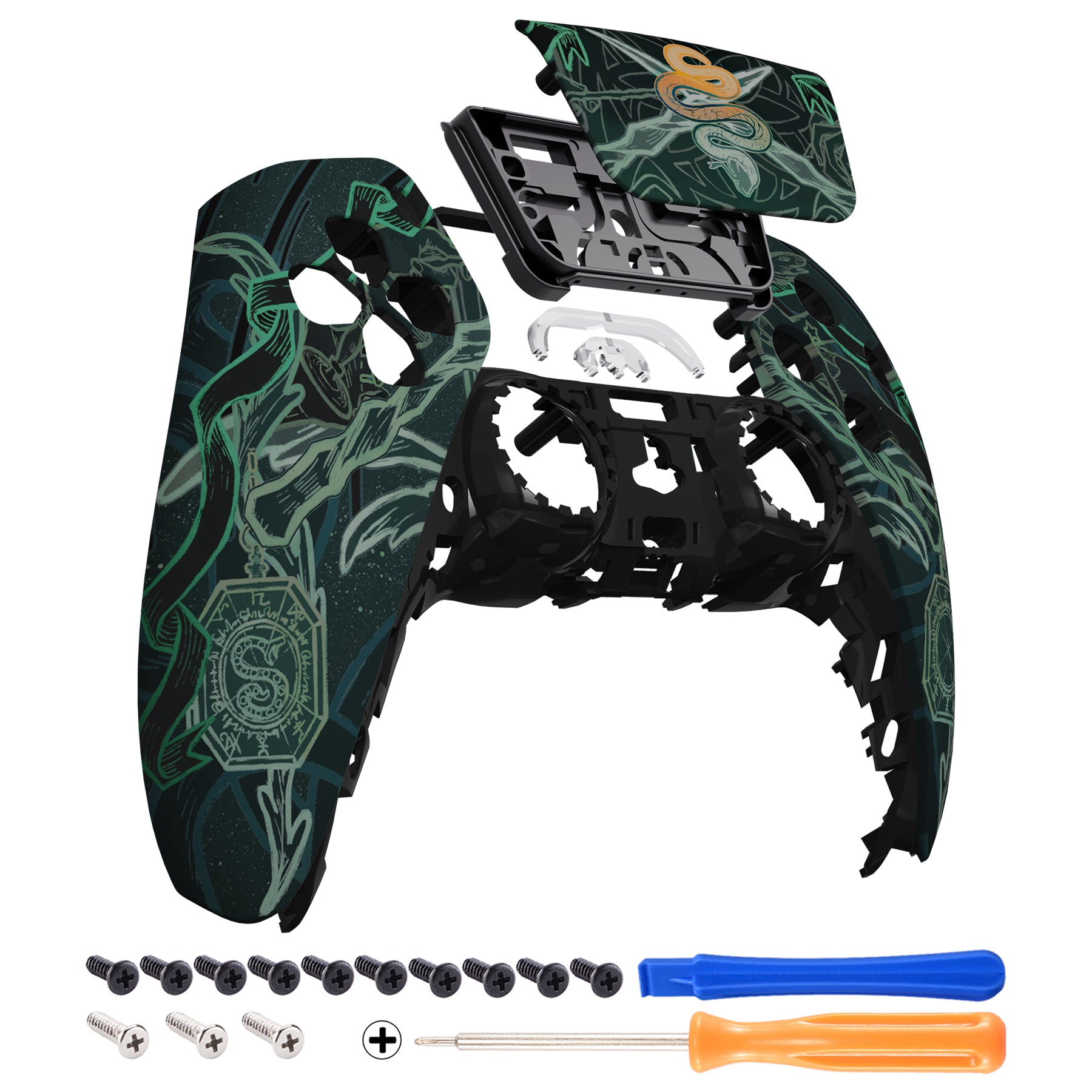 eXtremeRate Retail Serpent Totem Touchpad Front Housing Shell Compatible with ps5 Controller BDM-010 BDM-020 BDM-030, DIY Replacement Shell Custom Touch Pad Cover Compatible with ps5 Controller - ZPFT1085G3