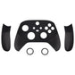 eXtremeRate Retail Black ASR Version Performance Rubberized Side Rails Front Shell with Accent Rings for Xbox Series X/S Controller - ZX3C3001
