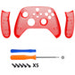 eXtremeRate Retail Soft Touch Clear Red Replacement Handles Shell for Xbox Series X Controller, Custom Side Rails Panels Front Housing Shell Faceplate for Xbox Series S Controller - Controller NOT Included - ZX3M502