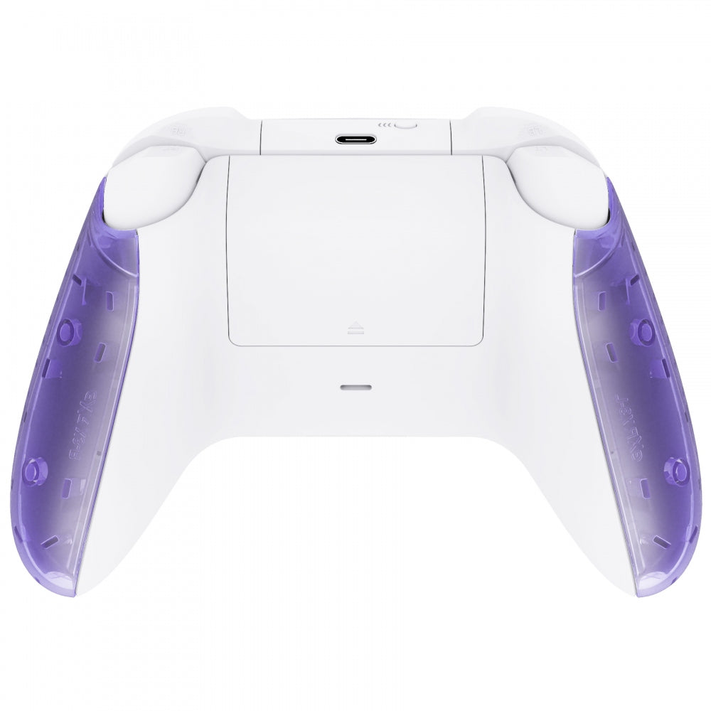 eXtremeRate Retail Soft Touch Clear Atomic Purple Replacement Handles Shell for Xbox Series X Controller, Custom Side Rails Panels Front Housing Shell Faceplate for Xbox Series S Controller - Controller NOT Included - ZX3M505