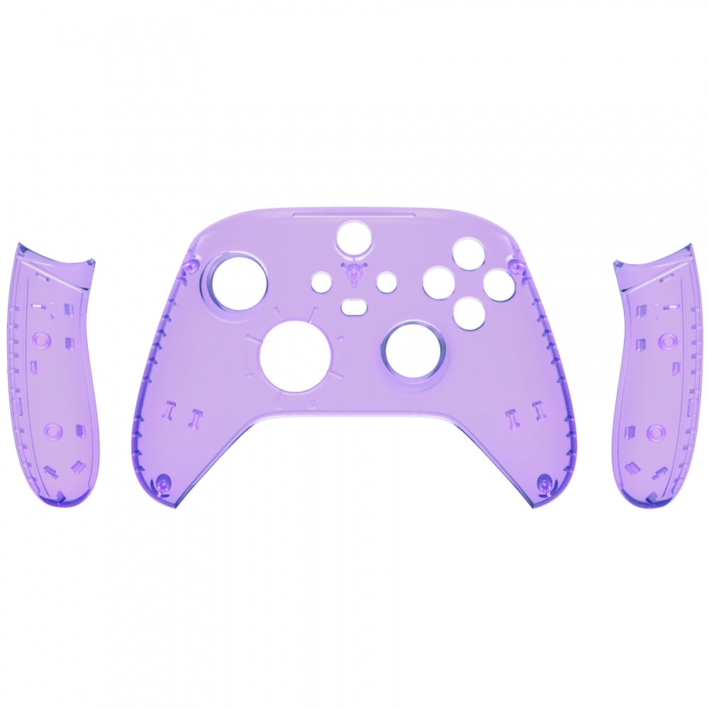 eXtremeRate Retail Soft Touch Clear Atomic Purple Replacement Handles Shell for Xbox Series X Controller, Custom Side Rails Panels Front Housing Shell Faceplate for Xbox Series S Controller - Controller NOT Included - ZX3M505