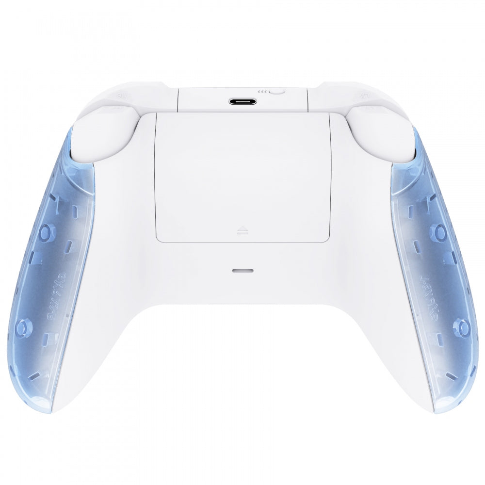 eXtremeRate Retail Soft Touch Clear Glacier Blue Replacement Handles Shell for Xbox Series X Controller, Custom Side Rails Panels Front Housing Shell Faceplate for Xbox Series S Controller - Controller NOT Included - ZX3M506