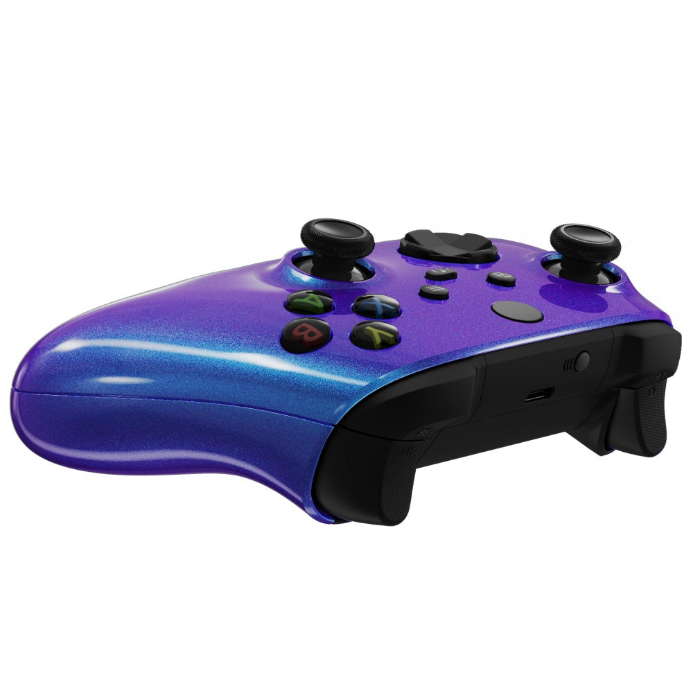 eXtremeRate Retail Chameleon Purple Blue Replacement Handles Shell for Xbox Series X Controller, Custom Side Rails Panels Front Housing Shell Faceplate for Xbox Series S Controller - Controller NOT Included - ZX3P301