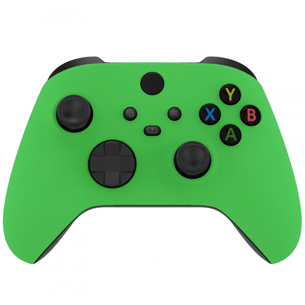 eXtremeRate Retail Soft Touch Green Replacement Handles Shell for Xbox Series X Controller, Custom Side Rails Panels Front Housing Shell Faceplate for Xbox Series S Controller - Controller NOT Included - ZX3P306