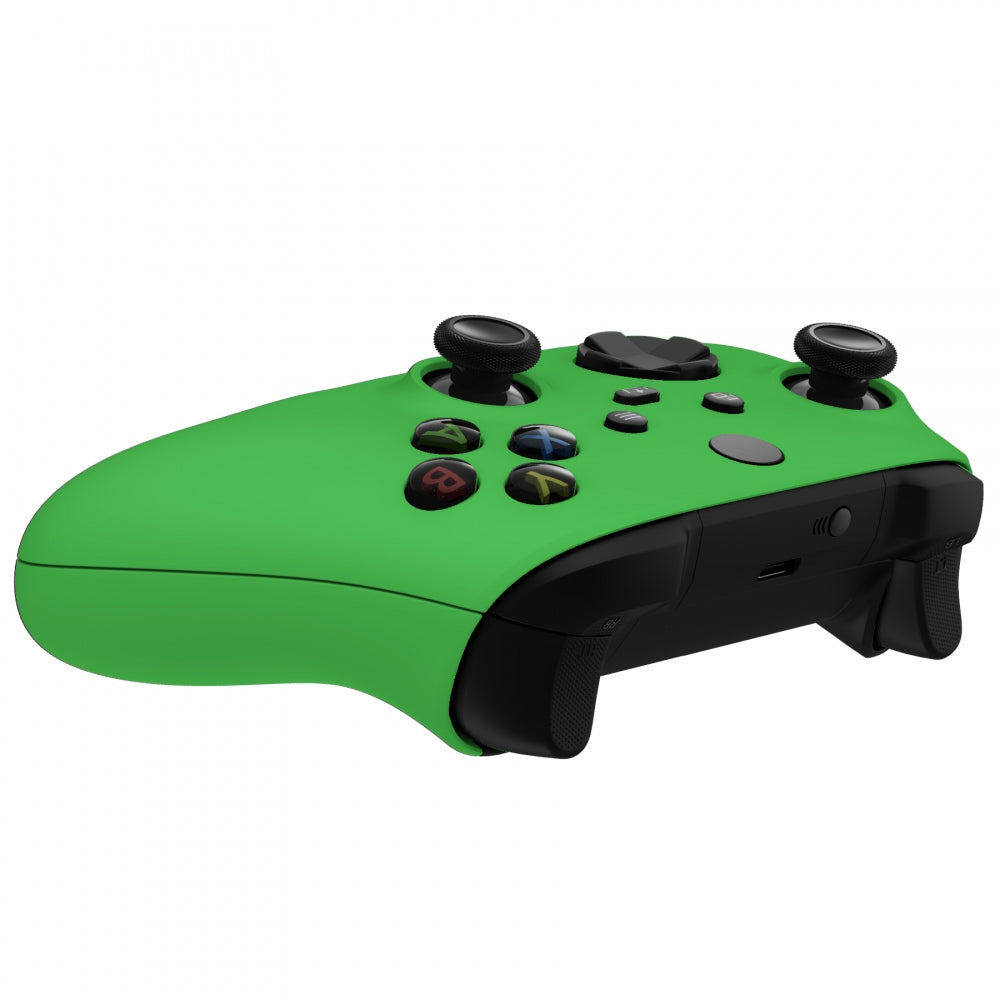 eXtremeRate Retail Soft Touch Green Replacement Handles Shell for Xbox Series X Controller, Custom Side Rails Panels Front Housing Shell Faceplate for Xbox Series S Controller - Controller NOT Included - ZX3P306