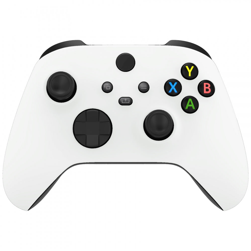 eXtremeRate Retail Soft Touch White Replacement Handles Shell for Xbox Series X Controller, Custom Side Rails Panels Front Housing Shell Faceplate for Xbox Series S Controller - Controller NOT Included - ZX3P308
