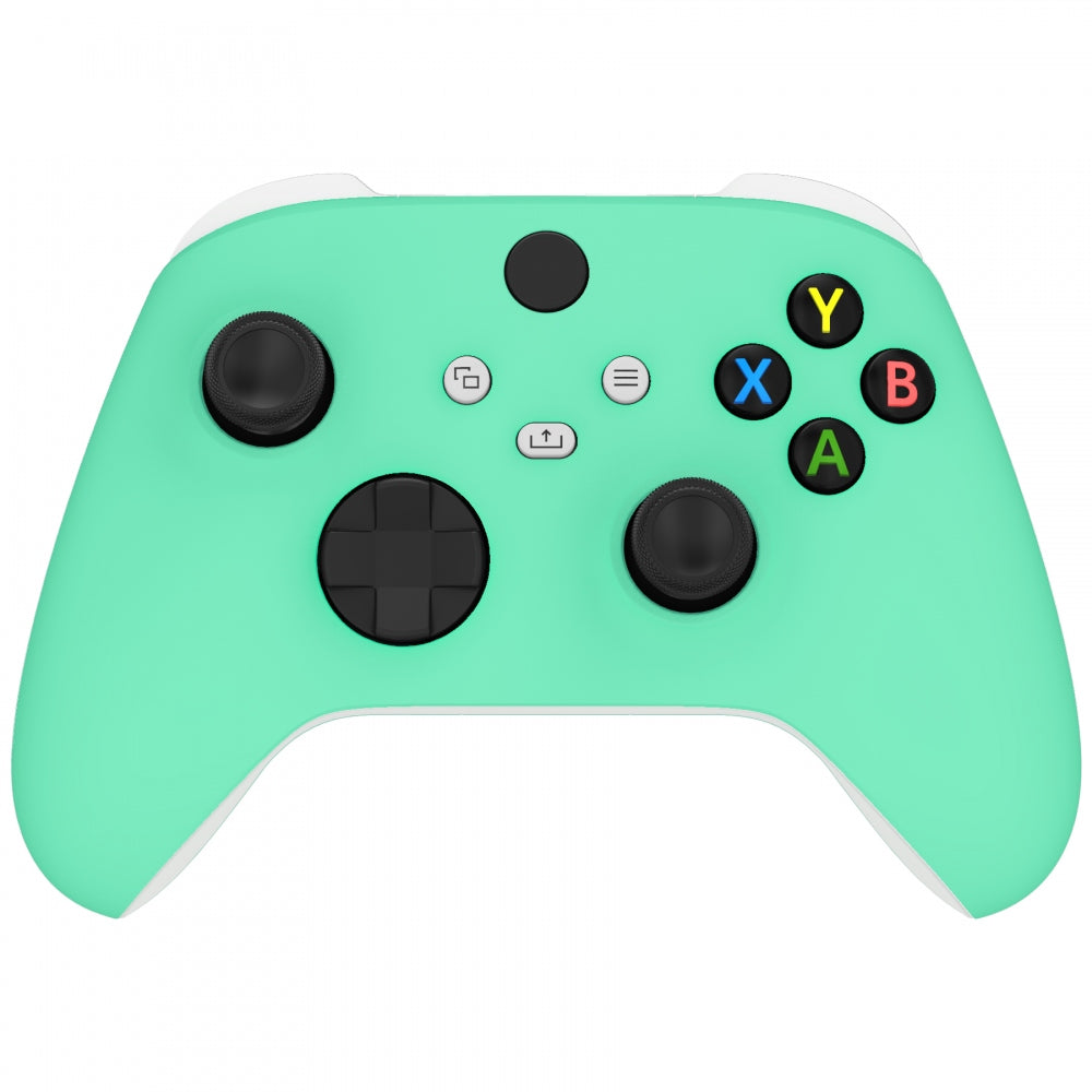eXtremeRate Retail Soft Touch Mint Green Replacement Handles Shell for Xbox Series X Controller, Custom Side Rails Panels Front Housing Shell Faceplate for Xbox Series S Controller - Controller NOT Included - ZX3P314