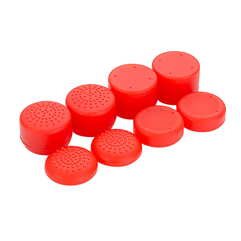 eXtremeRate Retail 8 Red Silicone Rubber Precision Platporm Raised Analog Sticks Thumb Grips for ps4 Slim ps4 Pro Thumbsticks -ZXBJ1224