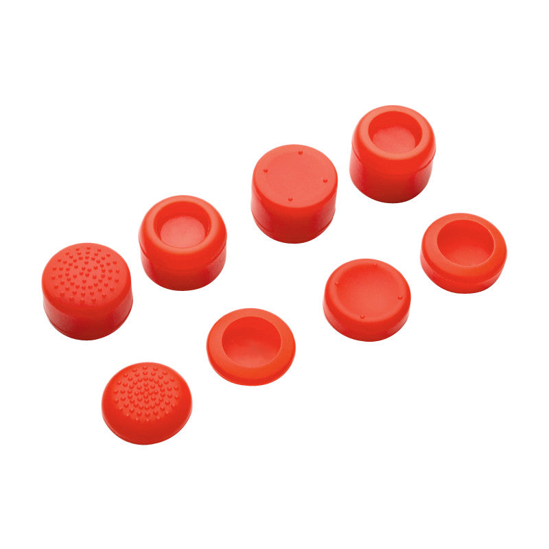 eXtremeRate Retail 8 Red Silicone Rubber Precision Platporm Raised Analog Sticks Thumb Grips for ps4 Slim ps4 Pro Thumbsticks -ZXBJ1224