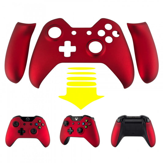 eXtremeRate Retail Red Soft Touch Front Shell with Side Rails for Xbox One Controller - ZXOMSF01